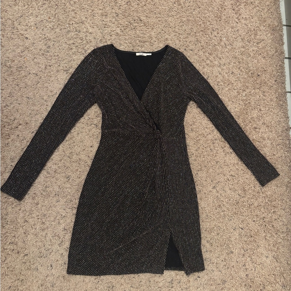 Mi Ami Black and Metallic Dress from Francesca’s